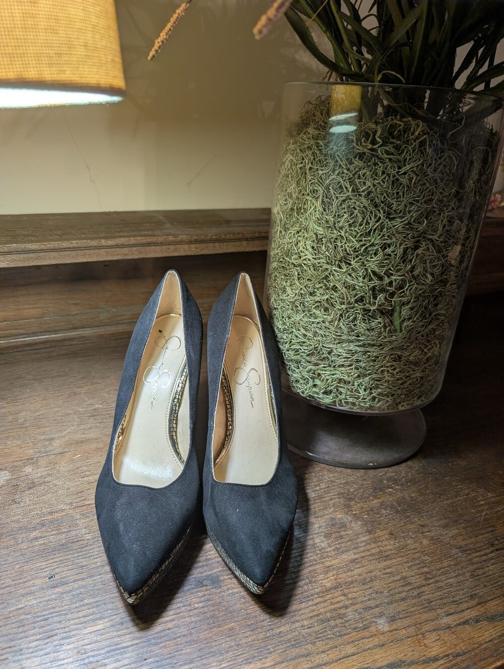 Jessica Simpson Black Pointed Toe Suede Pumps
